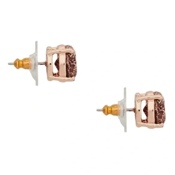 KATE SPADE • Rose Gold Glitter Gumdrop Earrings - Picture 3 of 4